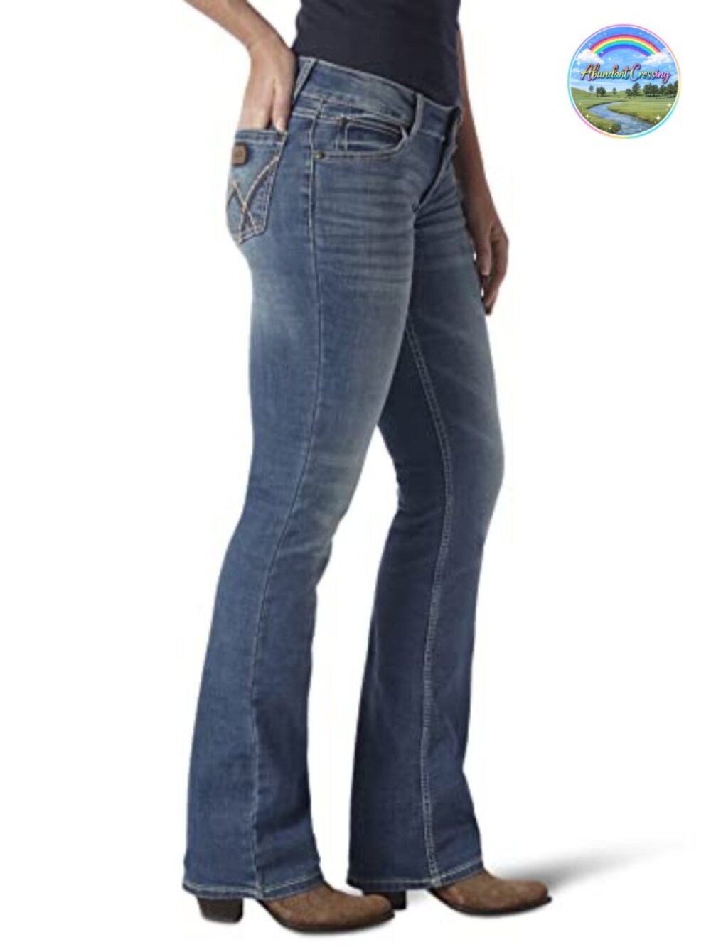 Wrangler Retro Mid Rise Stretch Boot Cut Riding Jean - Picture 4 of 6